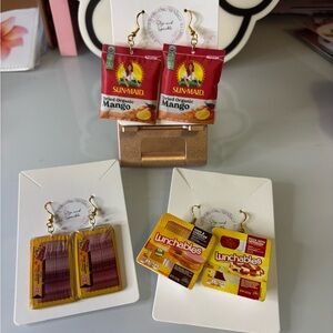 Sun-Maid and Lunchables Novelty Earrings Set